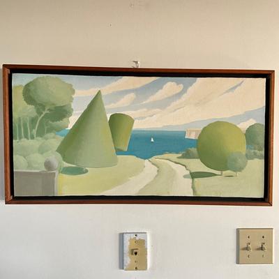 Sale Photo Thumbnail #604: Tranquil Landscape, in floating frame
Measures: 31" wide x 16" high x 2.25" deep