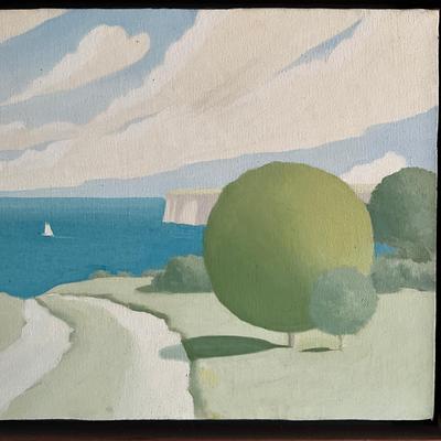 Sale Photo Thumbnail #608: Tranquil Landscape, in floating frame
Measures: 31" wide x 16" high x 2.25" deep