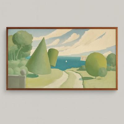 Sale Photo Thumbnail #605: Tranquil Landscape, in floating frame
Measures: 31" wide x 16" high x 2.25" deep