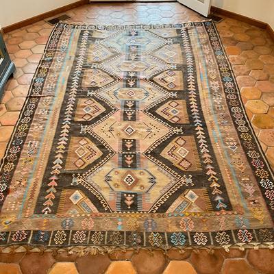 Sale Photo Thumbnail #623: Tribal diamond pattern, has some damage (refer to photos)
Measures: 8'2" wide x 11'10" long