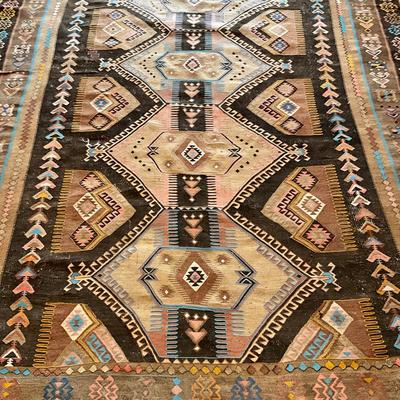 Sale Photo Thumbnail #621: Tribal diamond pattern, has some damage (refer to photos)
Measures: 8'2" wide x 11'10" long