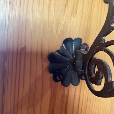 Sale Photo Thumbnail #713: Does have brass patina, one petal on sconces is damaged, refer to photos
Measures: 8.25" long