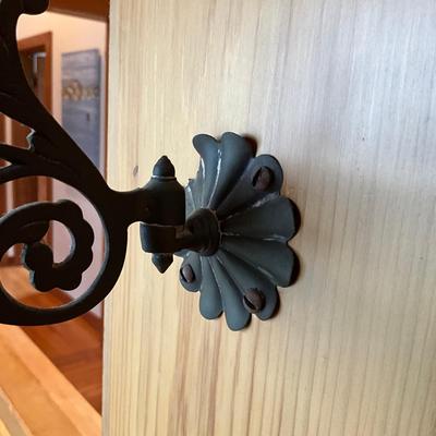 Sale Photo Thumbnail #714: Does have brass patina, one petal on sconces is damaged, refer to photos
Measures: 8.25" long