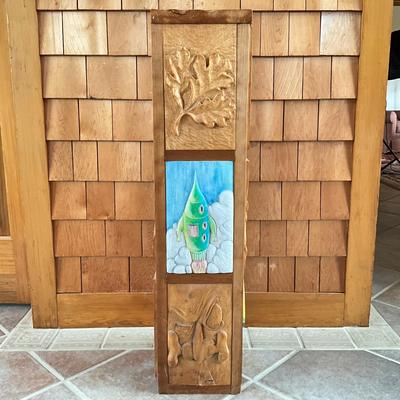 Sale Photo Thumbnail #757: Measures: 9" square x 37.25" high
made from students carved pieces