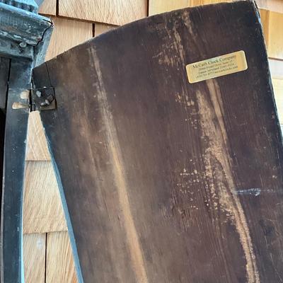 Sale Photo Thumbnail #782: Comes with weights and crank
Measures: 7'5.5" high x 17" wide x 8" deep x 28" base width
has been serviced by McCash Clock Co. 
Est. Value $6000