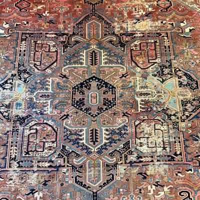 Sale Photo Thumbnail #812: Made Of Wool, hand knotted does have wear/damage, refer to photos
Measures: 11'4" wide x 15' long