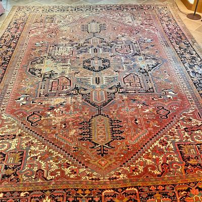 Sale Photo Thumbnail #807: Made Of Wool, hand knotted does have wear/damage, refer to photos
Measures: 11'4" wide x 15' long