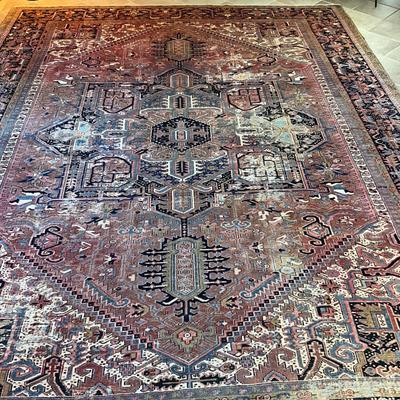 Sale Photo Thumbnail #813: Made Of Wool, hand knotted does have wear/damage, refer to photos
Measures: 11'4" wide x 15' long