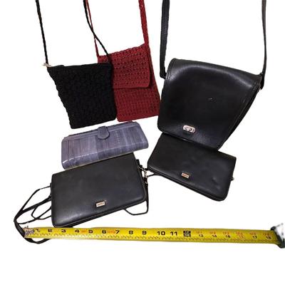 Sale Photo Thumbnail #930: Nice Handbag Lot w Coach and Buxton+ Gray Eelskin Wallet, Lord & Taylor Maroon Woven Crossbody Bag +
All in very good to great condition!