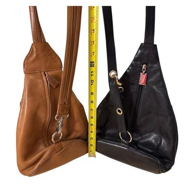 Sale Photo Thumbnail #969: Double Lot of Tignanello Crossbody Handbags - great condition! Brown one has a very few pen marks as shown in photo.