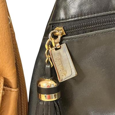 Sale Photo Thumbnail #970: Double Lot of Tignanello Crossbody Handbags - great condition! Brown one has a very few pen marks as shown in photo.