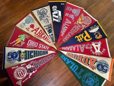 Vintage College Football Pennants