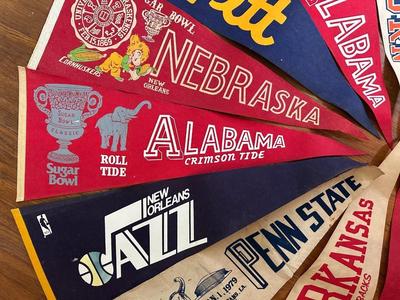 Vintage College Football Pennants