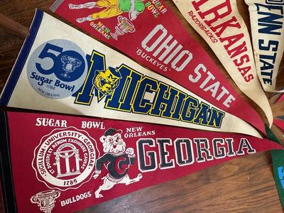 Vintage College Football Pennants