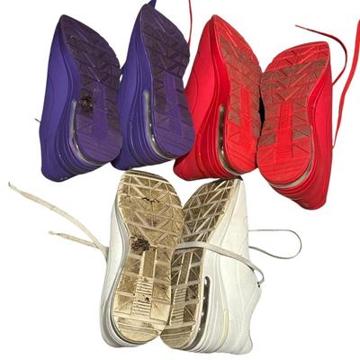 Sale Photo Thumbnail #1019: 3 Pair Size 10 Skechers Sneakers Purple, Red, and White - lightly worn (white are more worn than the colored)