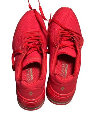 Sale Photo Thumbnail #1022: 3 Pair Size 10 Skechers Sneakers Purple, Red, and White - lightly worn (white are more worn than the colored)