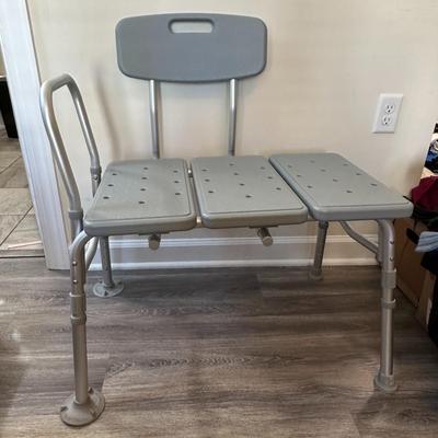 Sale Photo Thumbnail #1056: THREE Home Care Items- Walker, Shower Chair, and Toilet Riser