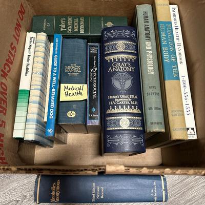 Sale Photo Thumbnail #1061: One Box Medical-Health Related Books including a nice copy of Gray's Anatomy
