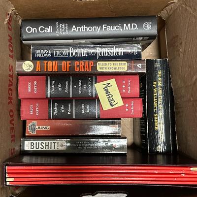 Sale Photo Thumbnail #1068: TWO Boxes of Nonfiction Books- Historical, Biography, War, Politics