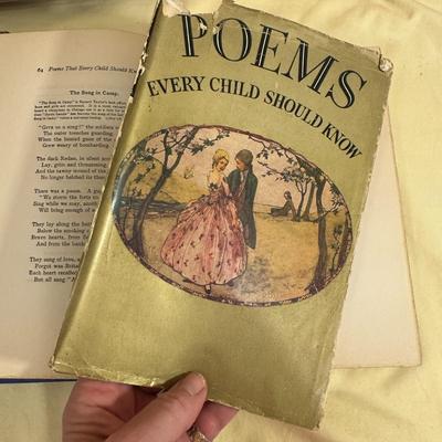 Sale Photo Thumbnail #1112: Three Vintage Children's Books- Winnie the Pooh (not in good shape at all), Hans Anderson Fairy Tales, and Poems Every Child Should Know- fair condition