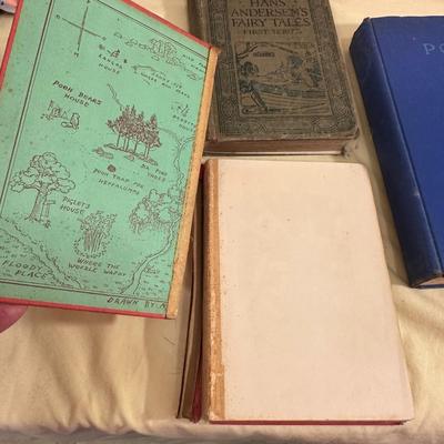 Sale Photo Thumbnail #1102: Three Vintage Children's Books- Winnie the Pooh (not in good shape at all), Hans Anderson Fairy Tales, and Poems Every Child Should Know- fair condition
