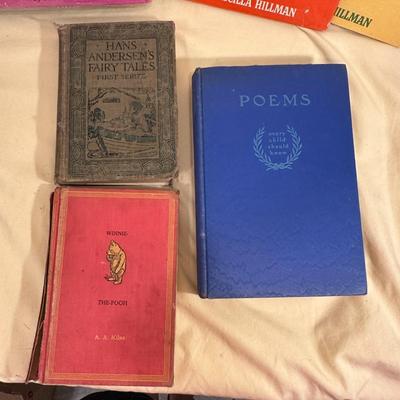 Sale Photo Thumbnail #1101: Three Vintage Children's Books- Winnie the Pooh (not in good shape at all), Hans Anderson Fairy Tales, and Poems Every Child Should Know- fair condition