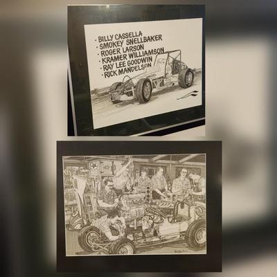 2 Ron Titus Prints An Off No. 9 and Al Hamilton Contracting Co. Special No. 78 Sprint Car Clearfield PA Billy Cassella Smokey Snellbaker...