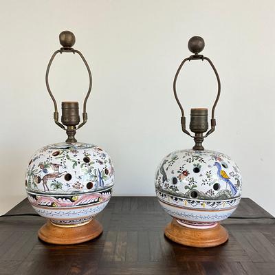 Sale Photo Thumbnail #909: No shades
Both Measure: 15.5" high x  6.5" diameter base x 6.5" high base
