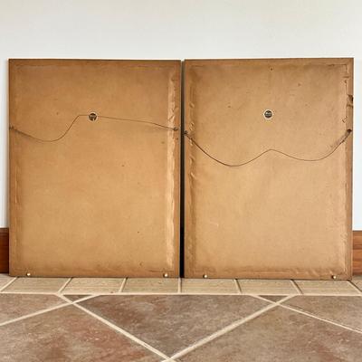 Sale Photo Thumbnail #965: Both have linen matting
Both measure: 19.5" wide x 25.5" high