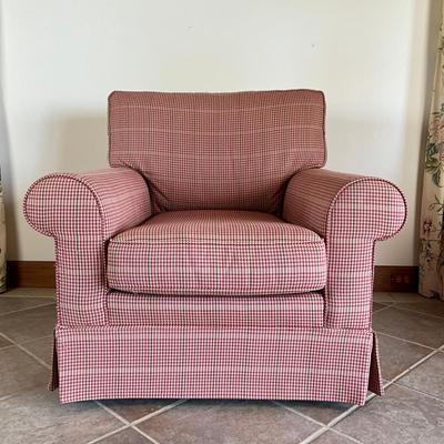Sale Photo Thumbnail #993: Back of both chairs are sun faded, one chair has small tear, see photos
Both measure: 42" wide x 39.5" deep x 38" high x 25.5" seat depth x 18.5" seat height
very clean