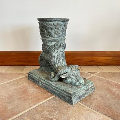Sale Photo Thumbnail #1089: Details include grape vines & campus leaves with roman motifs
Measures: 17" high x 17" deep x 8.25" wide