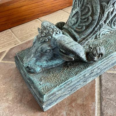 Sale Photo Thumbnail #1091: Details include grape vines & campus leaves with roman motifs
Measures: 17" high x 17" deep x 8.25" wide