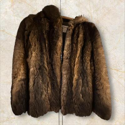 Sale Photo Thumbnail #1360: Lloyds Robards Connecticut Furriers of Hartford Fur Coat with Hood, Oleg Cassini, excellent condition!
