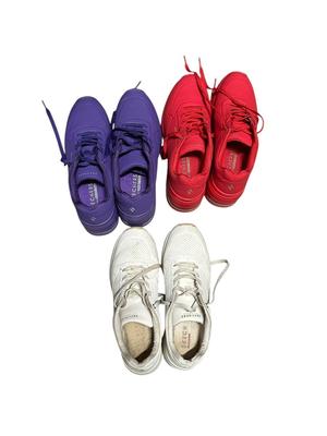 Sale Photo Thumbnail #1415: 3 Pair of Skechers Sneakers Size 10, Purple, Red, and White- great lightly used condition (the white show the most wear)