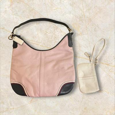 Sale Photo Thumbnail #1424: Dusty Pink Coach Handbag + Coin Purse - great condition!
