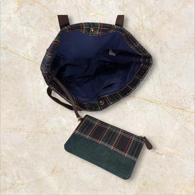 Sale Photo Thumbnail #1446: Two Shoulder Handbags, One Appears Handmade Boho, plaid one has matchin coin purse included. Plaid is in good shape, boho one appears new.