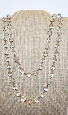 "Clear & Crackle" Globes WRAP-AROUND NECKLACE with Lobster Clasp 40" L