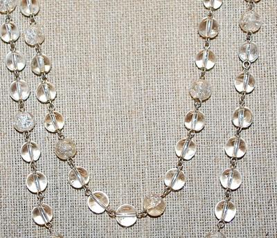 "Clear & Crackle" Globes WRAP-AROUND NECKLACE with Lobster Clasp 40" L