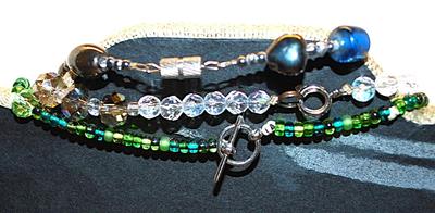 Collection of 3 Assorted NECKLACES with Different Beads and Toggle, Barrel and Circle Clasps 16" to 22" L