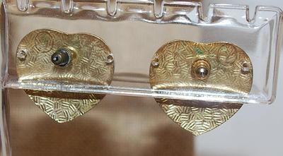 VINTAGE Shades of PINK Flower & Green Leaves Heart Shape Earring Set (1") with 2 DIFFERENT Stud Style Clasps