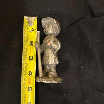 Baseball Boy Pewter FIgurine Boy with Baseball Bat and Glove by Walli Ortman