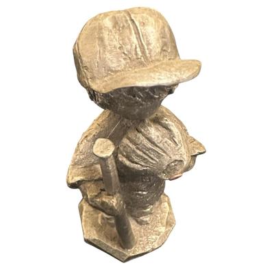 Baseball Boy Pewter FIgurine Boy with Baseball Bat and Glove by Walli Ortman