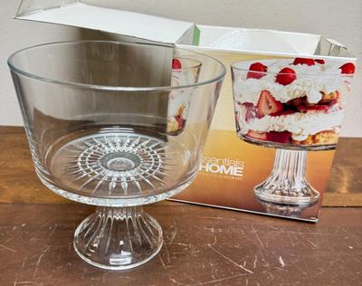 New in the box Clear Glass Trifle Compote Essentials Home