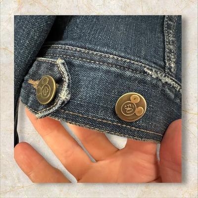 Disney Denim Jacket #1 Size Large w Mickey on Back