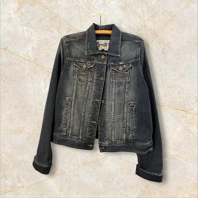 Disney Denim Jacket #1 Size Large w Mickey on Back