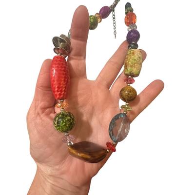 The Most Colorful Lot in the Auction! Sweater, Tank and Scarf w/ Necklaces