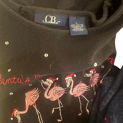 Lot of 7 Christmas Holiday Sweaters Sizes Medium and Large- So Festive!