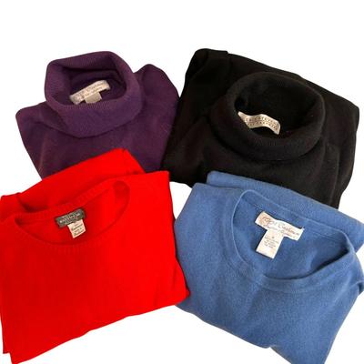 Lot of 4 Long Sleeve Cashmere Sweaters (3 Med & 1 L)