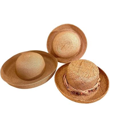Lot of 3 Women's Straw Hats and a Cute Hat Box