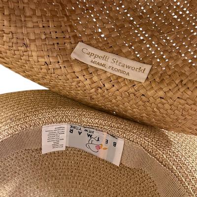 Lot of 3 Women's Straw Hats and a Cute Hat Box